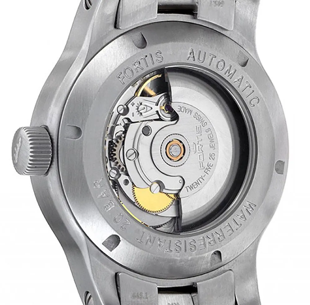 Fortis Aeromaster Automatic Mens Stainless Steel Black Dial Day/Date Diving Watch F4020008