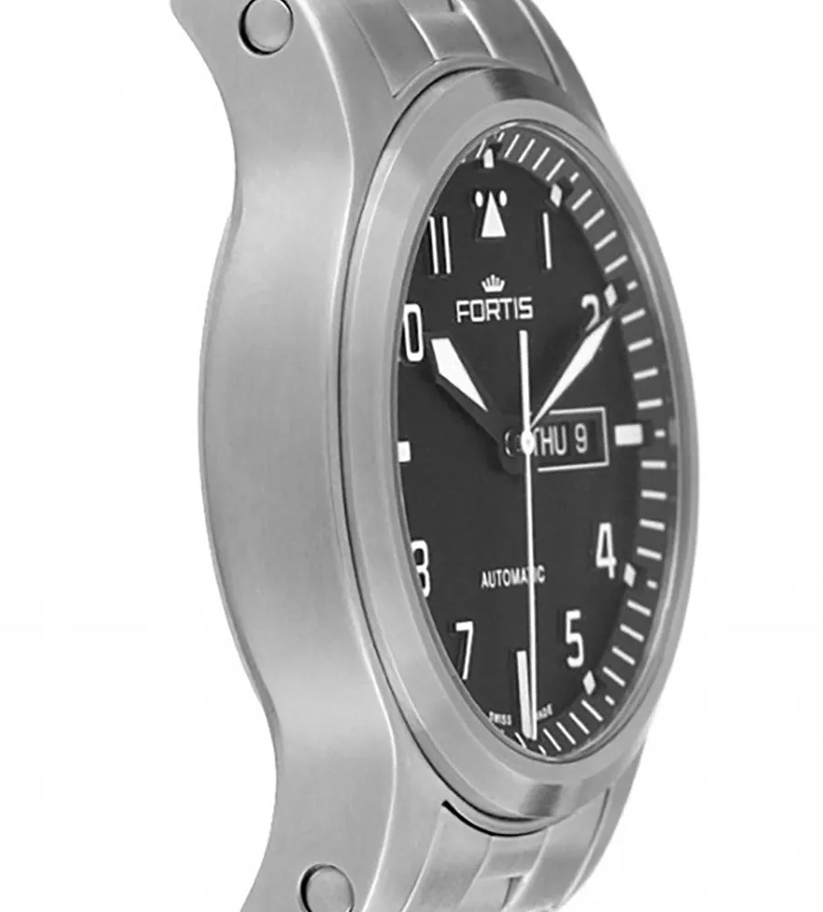 Fortis Aeromaster Automatic Mens Stainless Steel Black Dial Day/Date Diving Watch F4020008