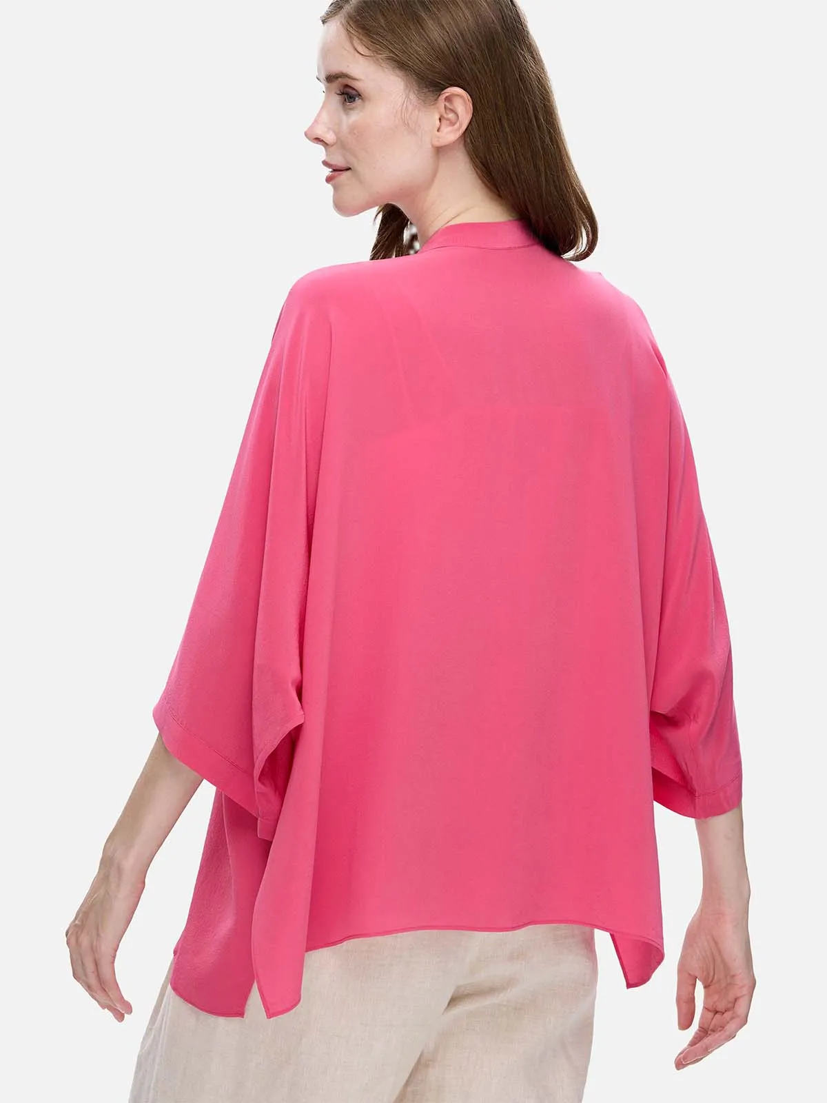 Fuchsia Silk Relax Cardigan