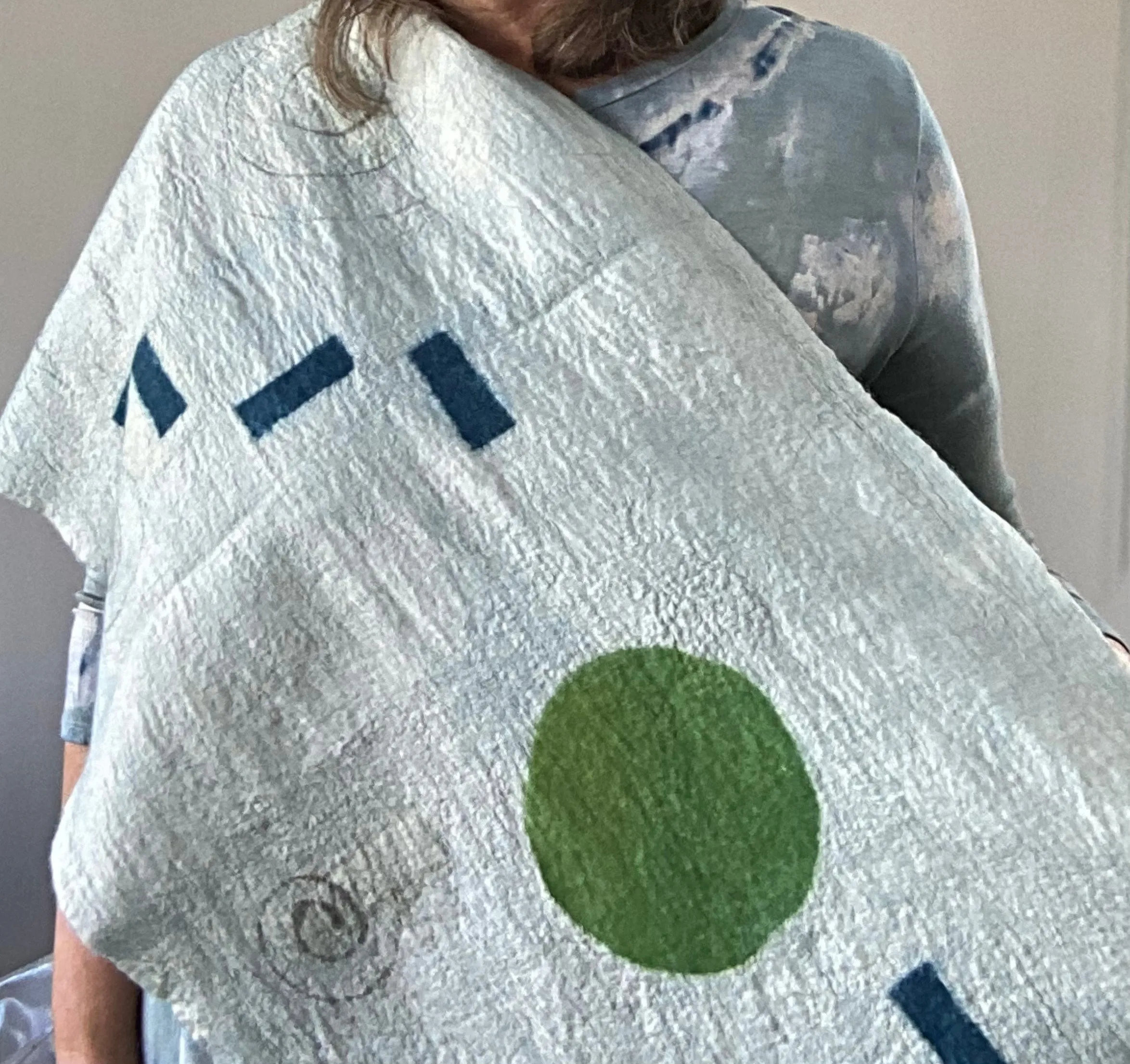 Geometric Shawl - Indigo