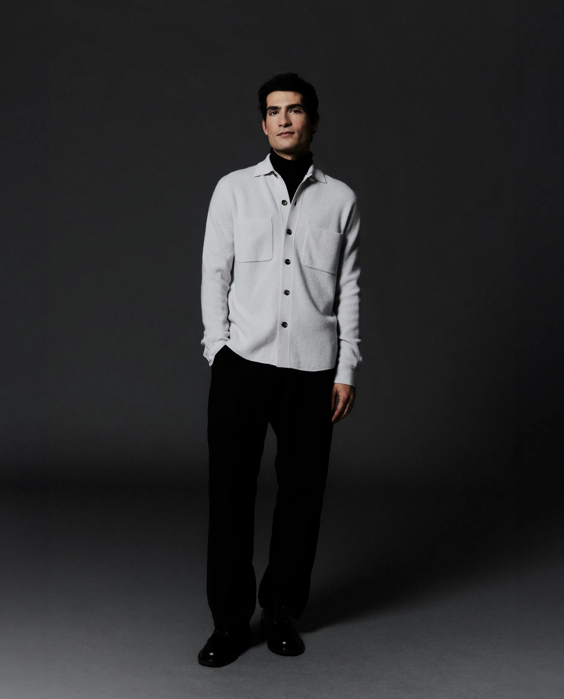 Hemd aus Cashmere-Mischung in Grau