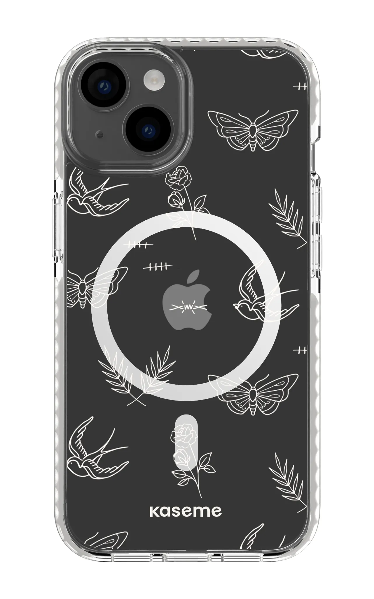 Ink white clear case