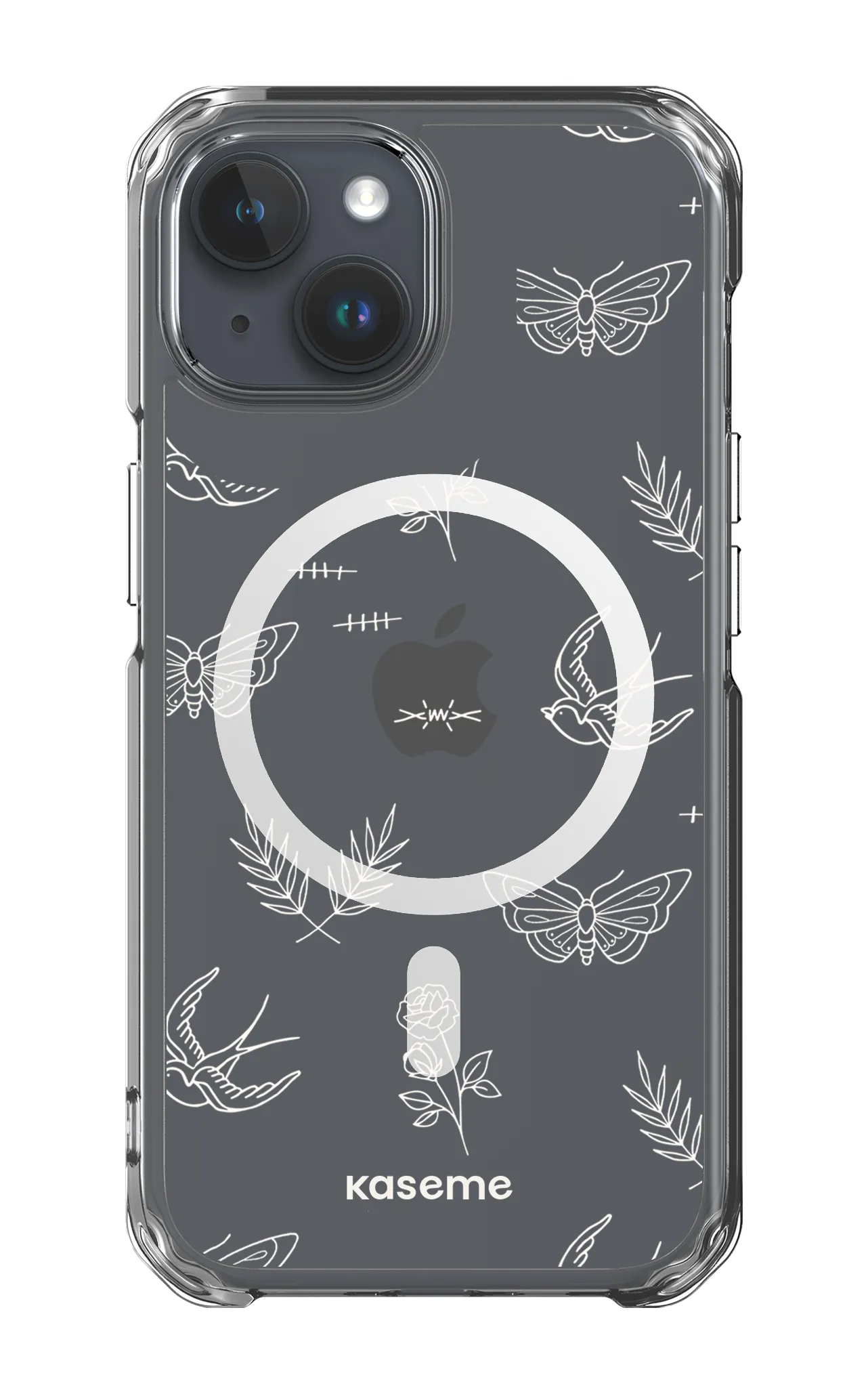 Ink white clear case