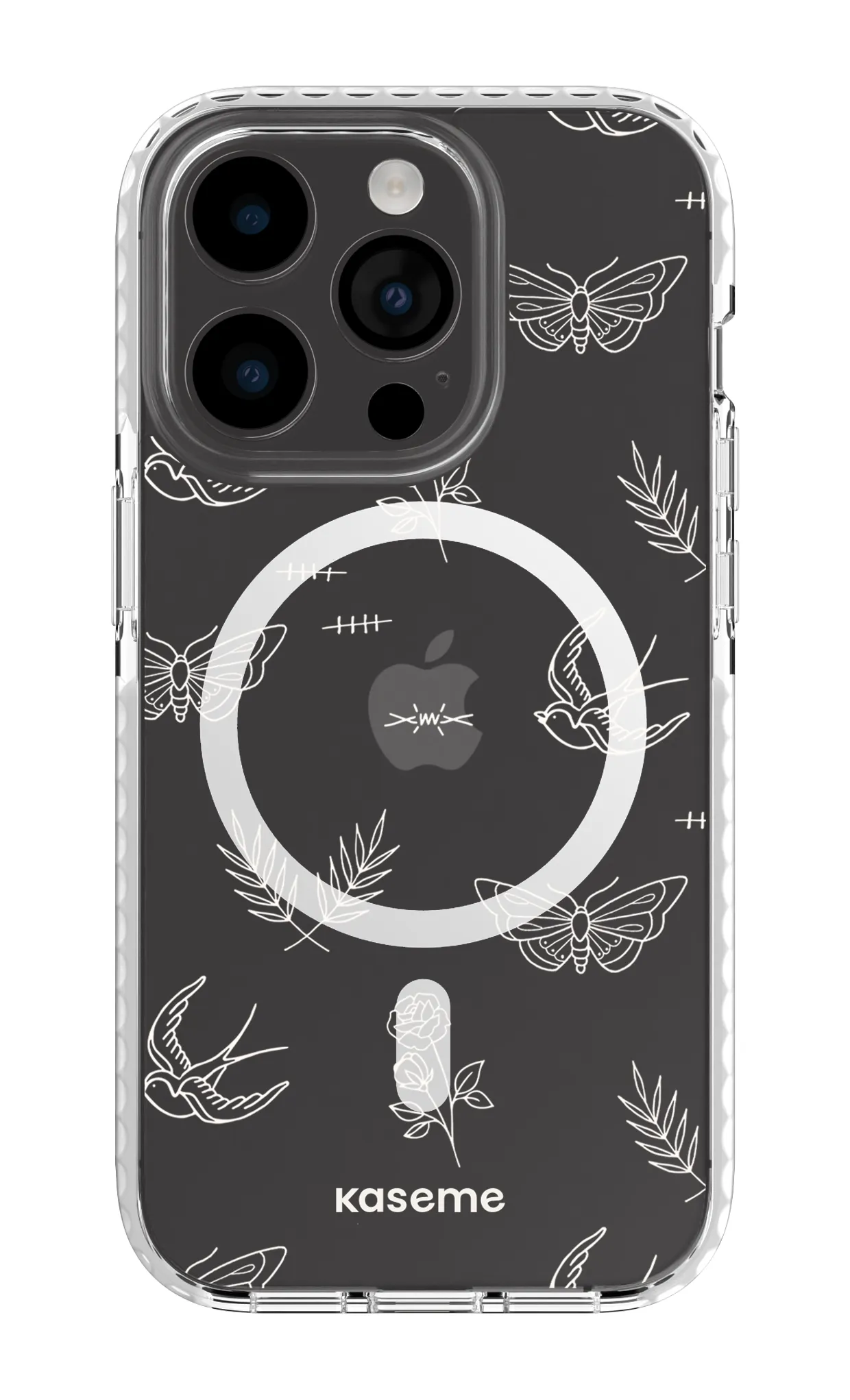 Ink white clear case