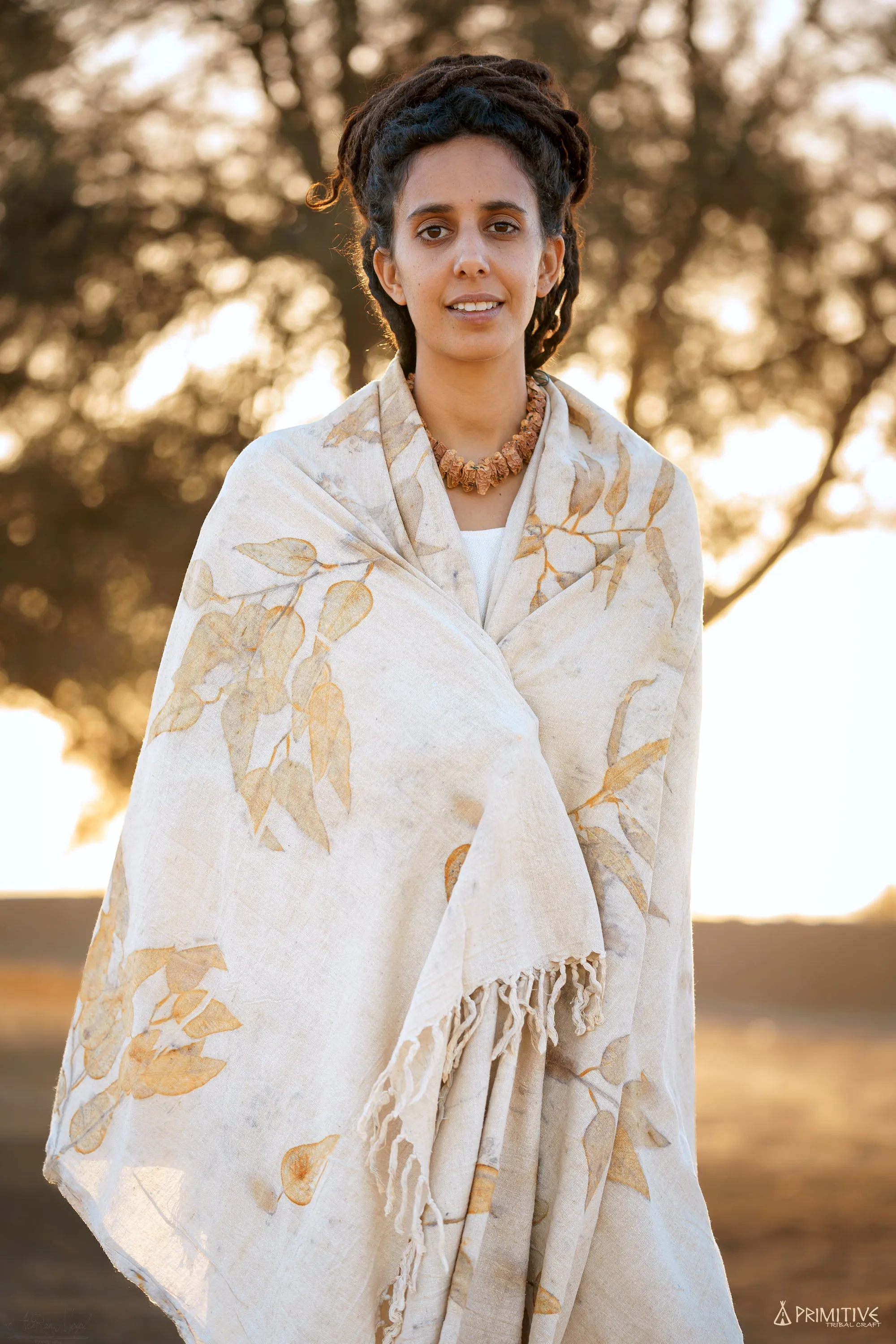 Leaves Printed Shawl ⋙ Raw Silk ⋙ Botanical Eco Print Shawl