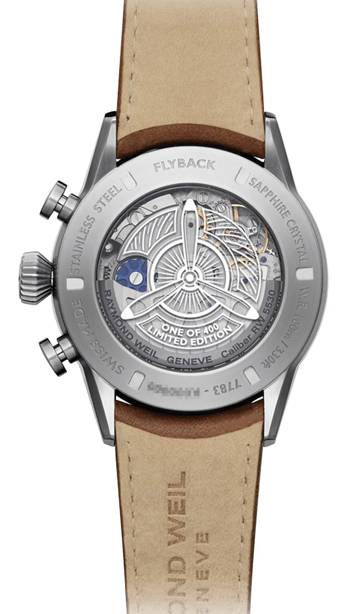 Limited Edition Raymond Weil Freelancer Automatic Pilot Flyback Chronograph Gray PVD Green Dial Brown Leather Strap Mens Watch 7783-TIC-05520