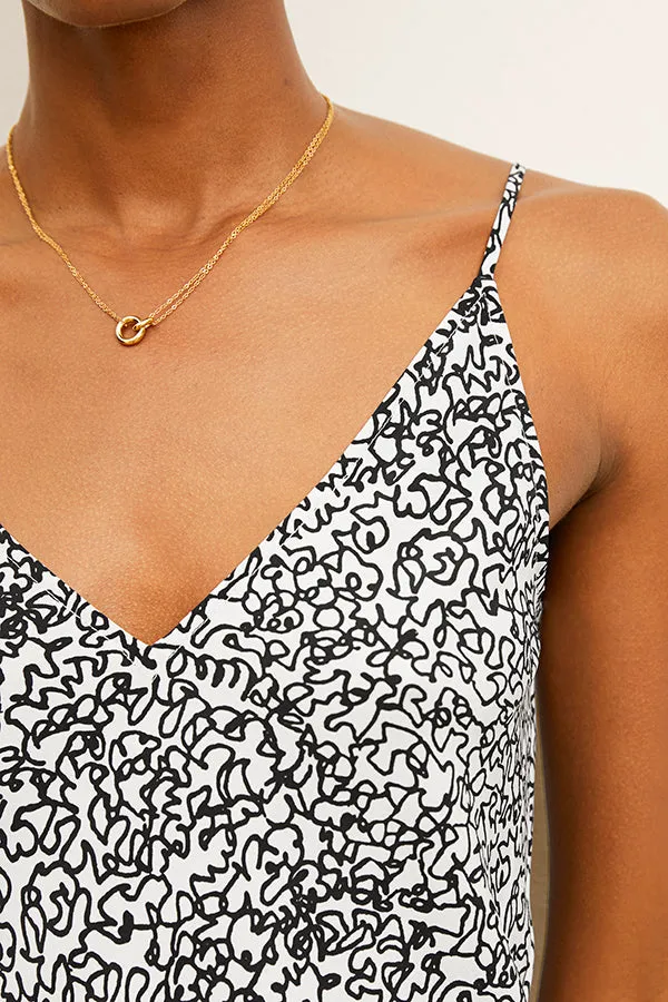 Lisey Cami - Washable Silk :: Scribble Print
