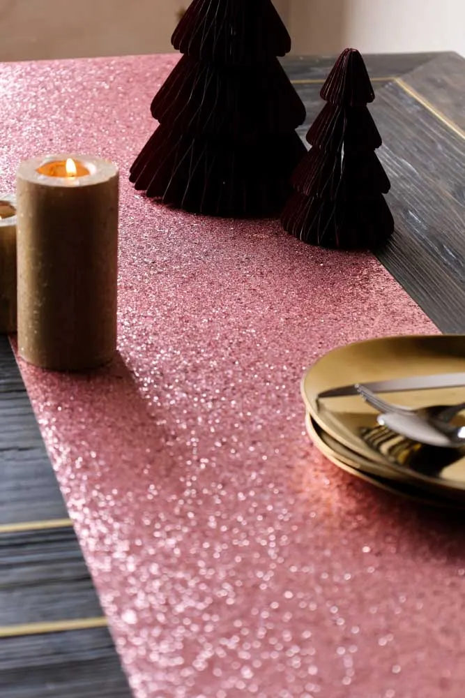 Luxe Pink Glitter Table Runner