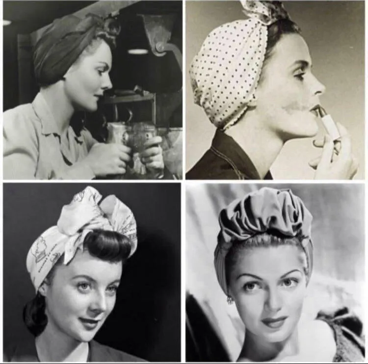 Made To Order: BLACK KNOT CHOICE 1940s Pre-tied Stretchy Plain Black Turban
