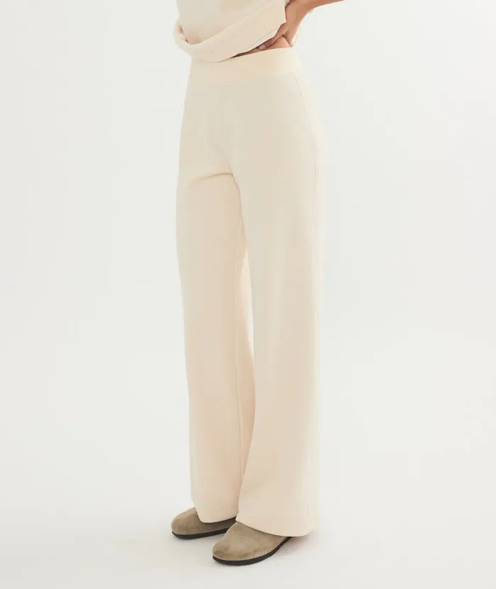 Marine Layer Velour Corduroy Flare Pant Cream