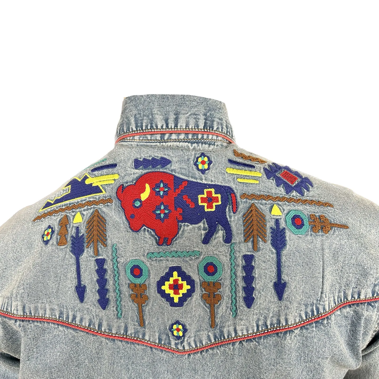 Men’s American Bison Denim Embroidered Western Shirt