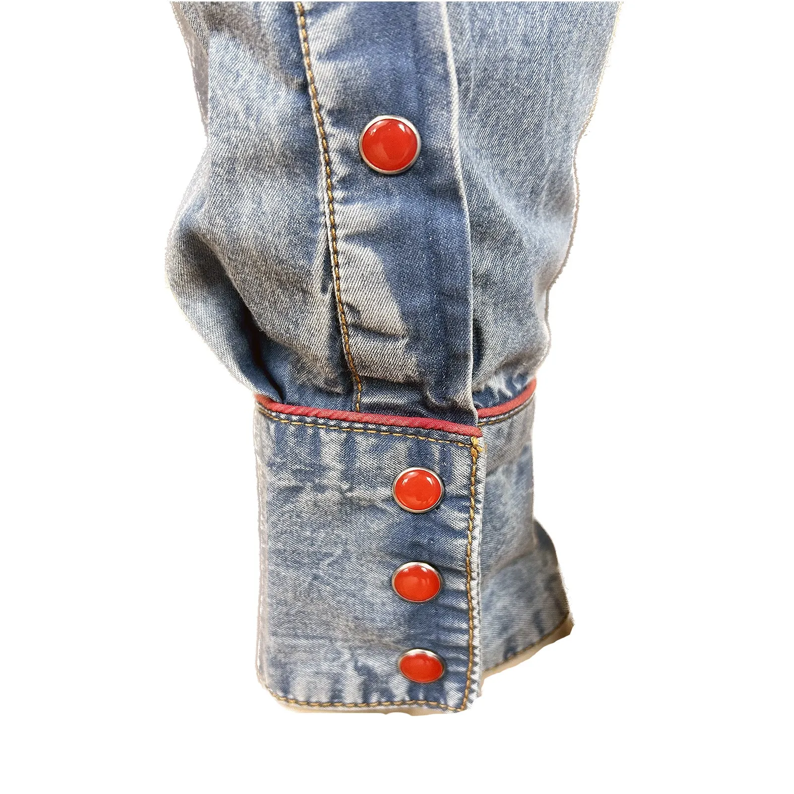 Men’s American Bison Denim Embroidered Western Shirt