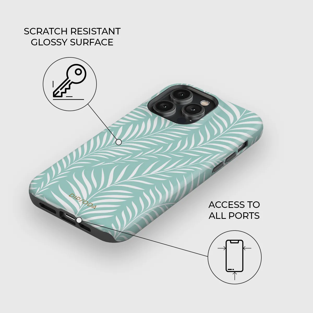 Minted Ferns Phone Case