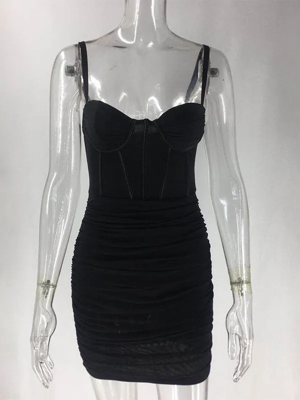 Momnfancy Black Ruched Fishbone Club Chic Bodycon Photoshoot Baby Shower Maternity Mini Dress