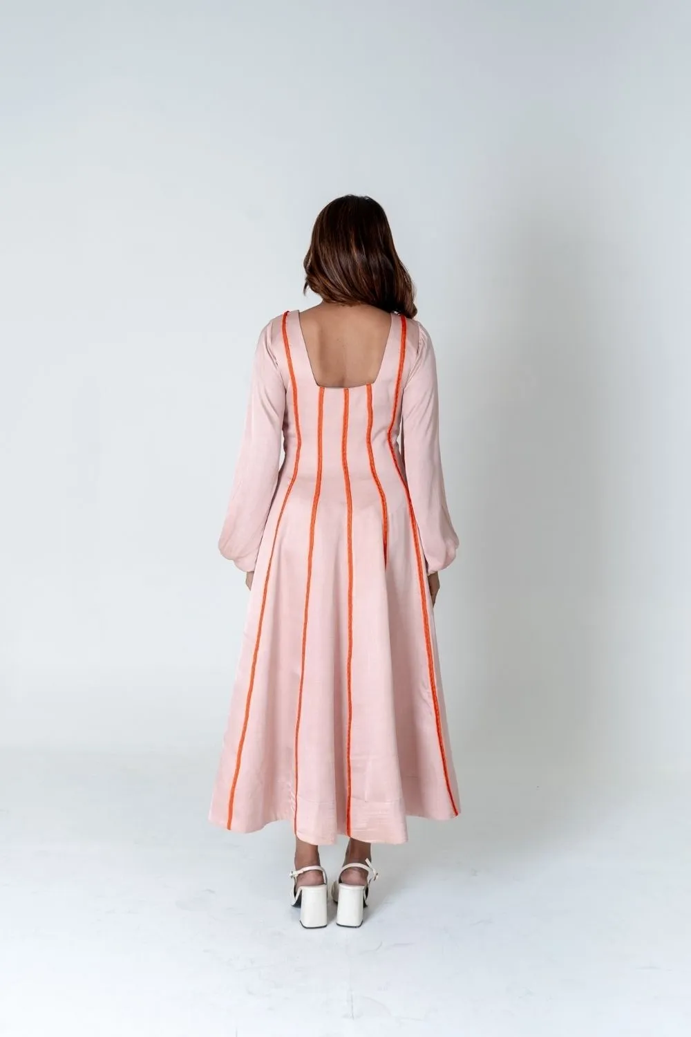 Pink Maxi Dress With Handmade Braids