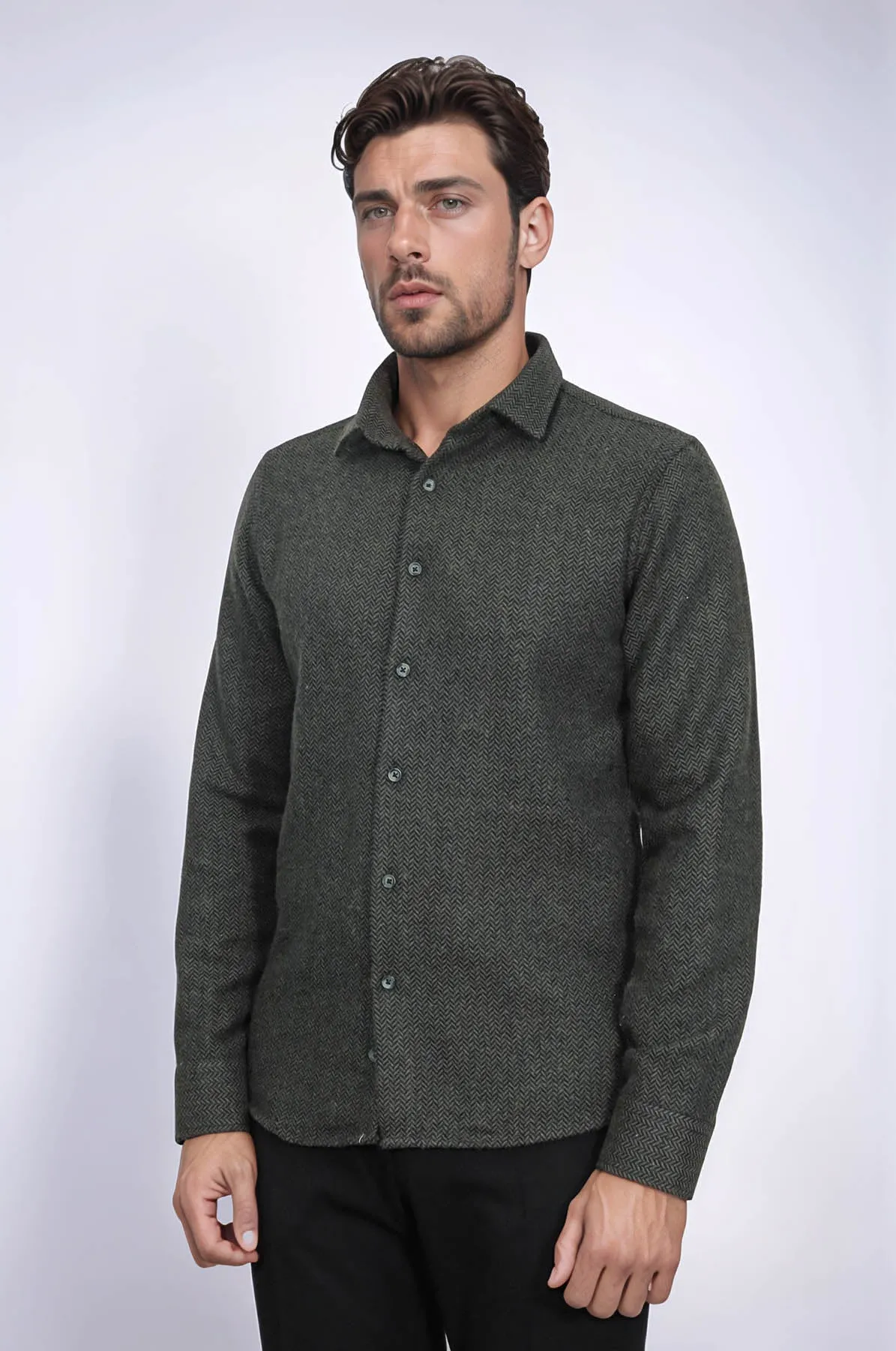 Plaid Green Men Lumberjack Shirt - Wessi