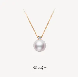 Princess Style Akoya Pearl Pendant Necklace