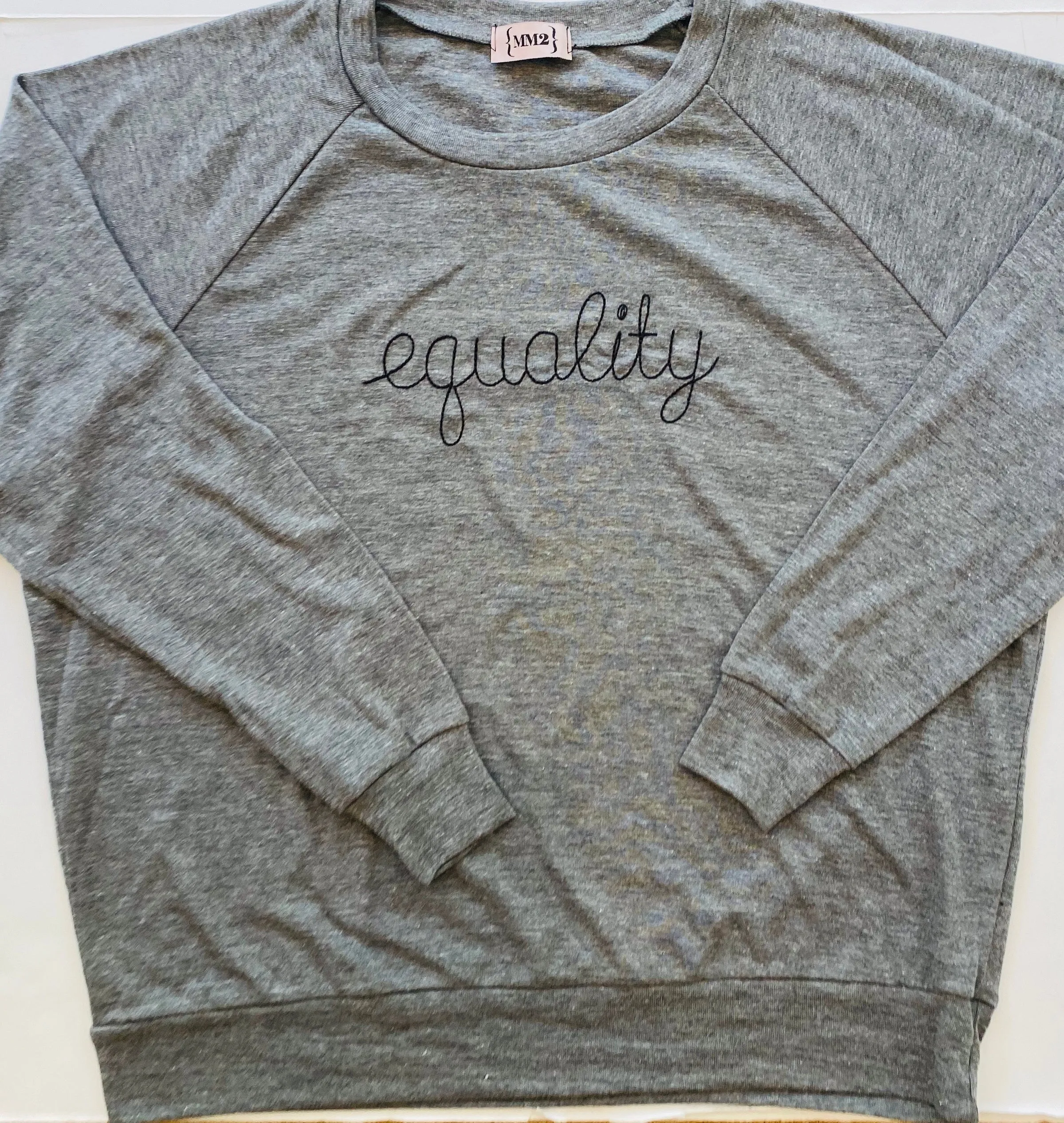 Raglan sleeve pullover sweatshirts custom embroidered with roevember, the future is female, 1973, we say gay or anything you feel like saying across your chest!