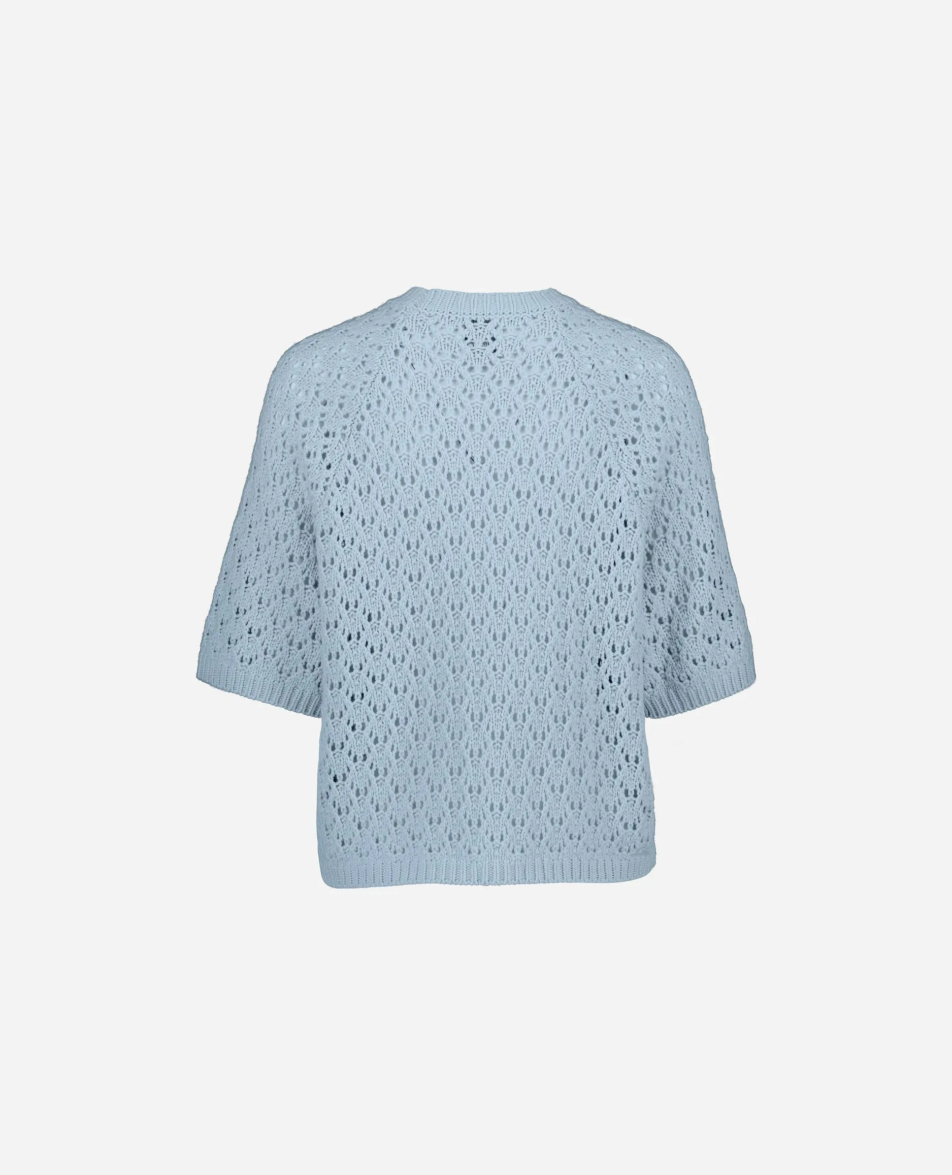 Rundhals Pullover aus Cashmere-Mischung in Blau