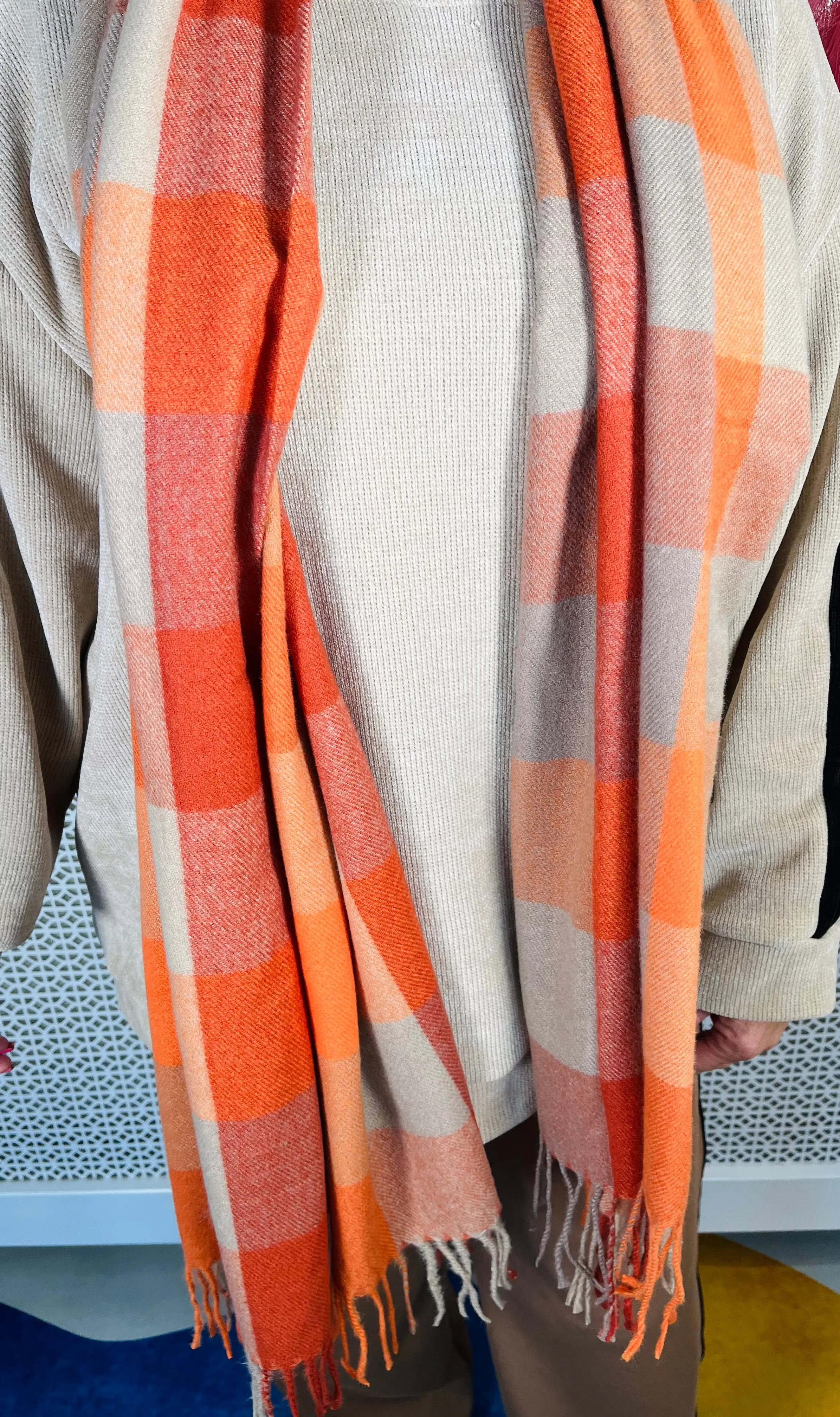 Rustic Charm Scarf/Shawl - Burnt Orange