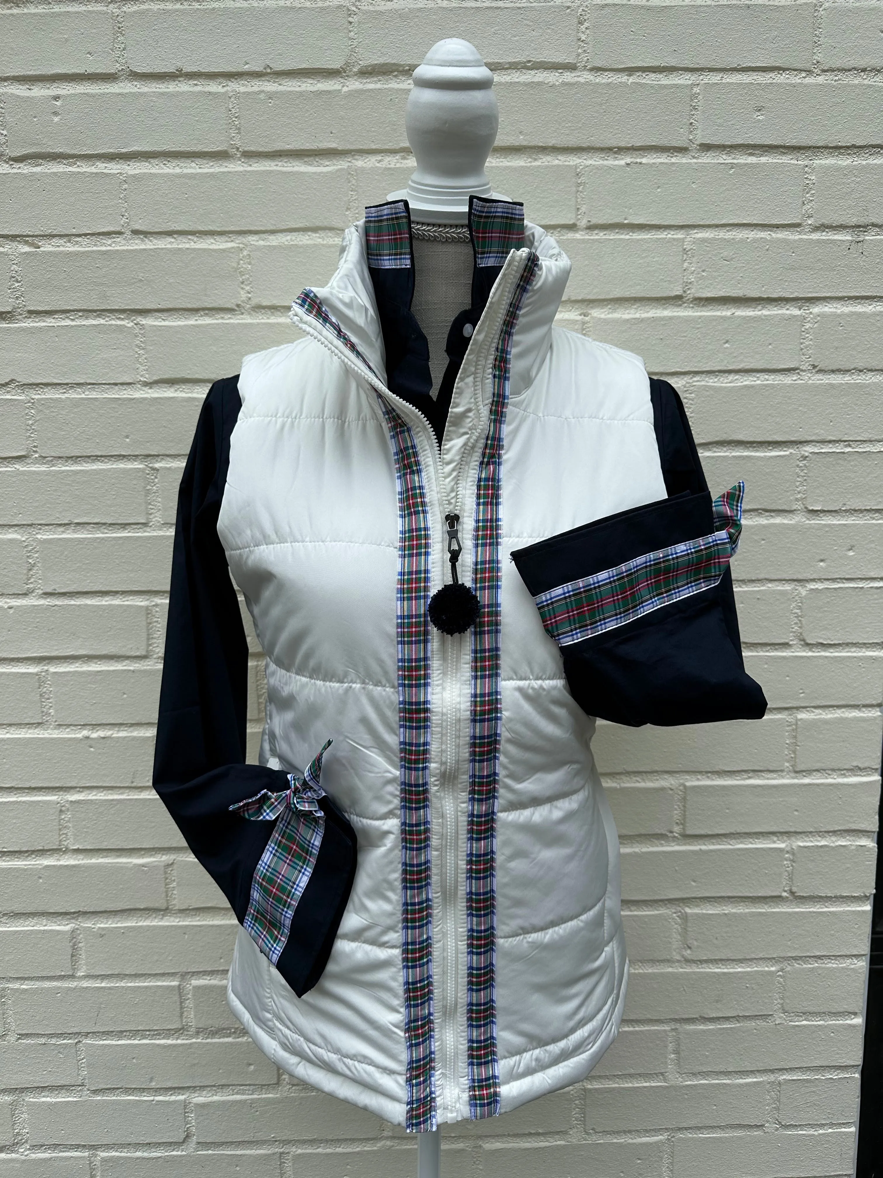 SALE - XS, S & XL ONLY - Maggie May Ribbon Puffer Vest (PF38) *FINAL SALE*