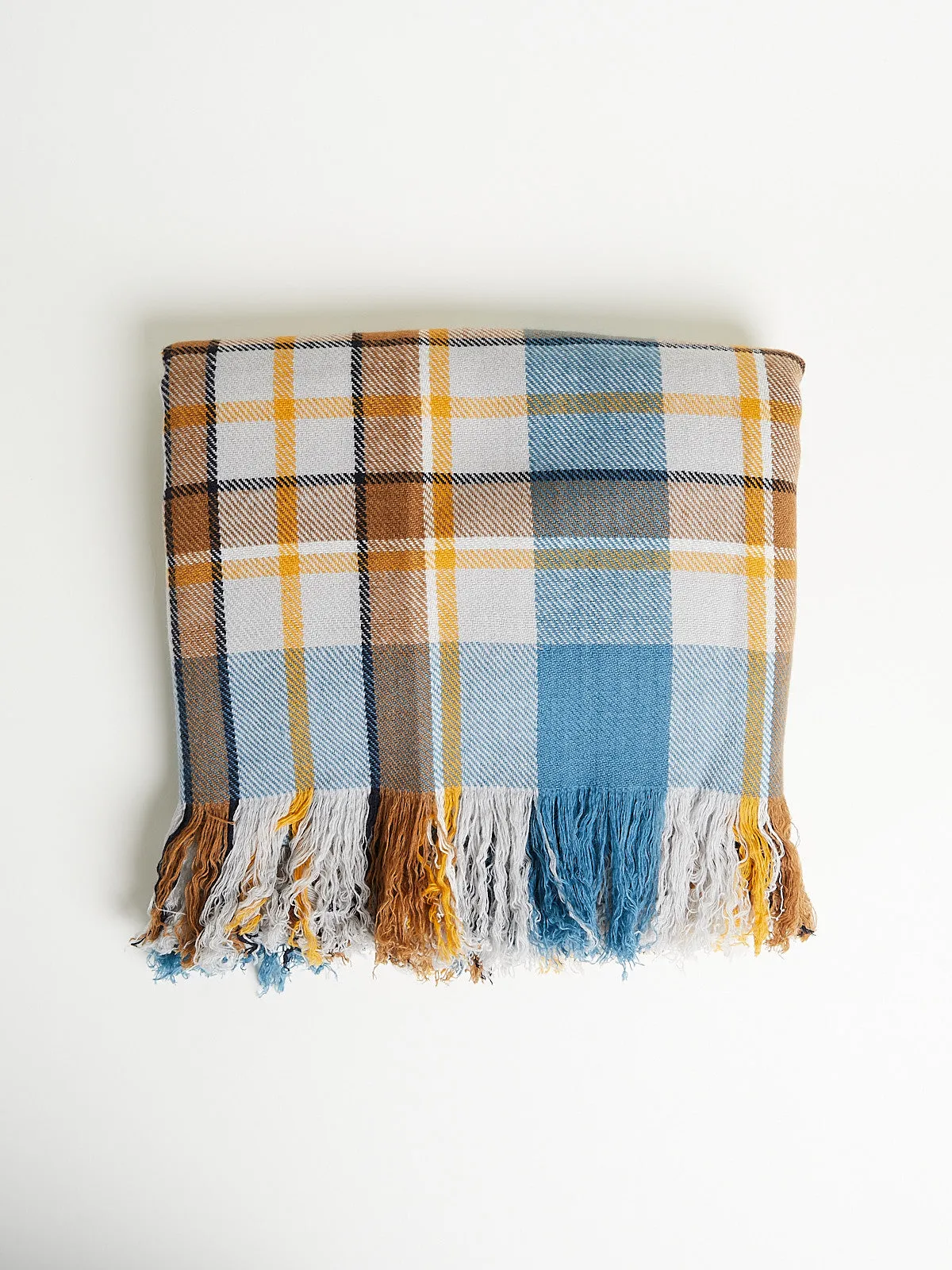Sapa Blanket in Blue, Cumin, Light Grey, Camel   Blue Stone