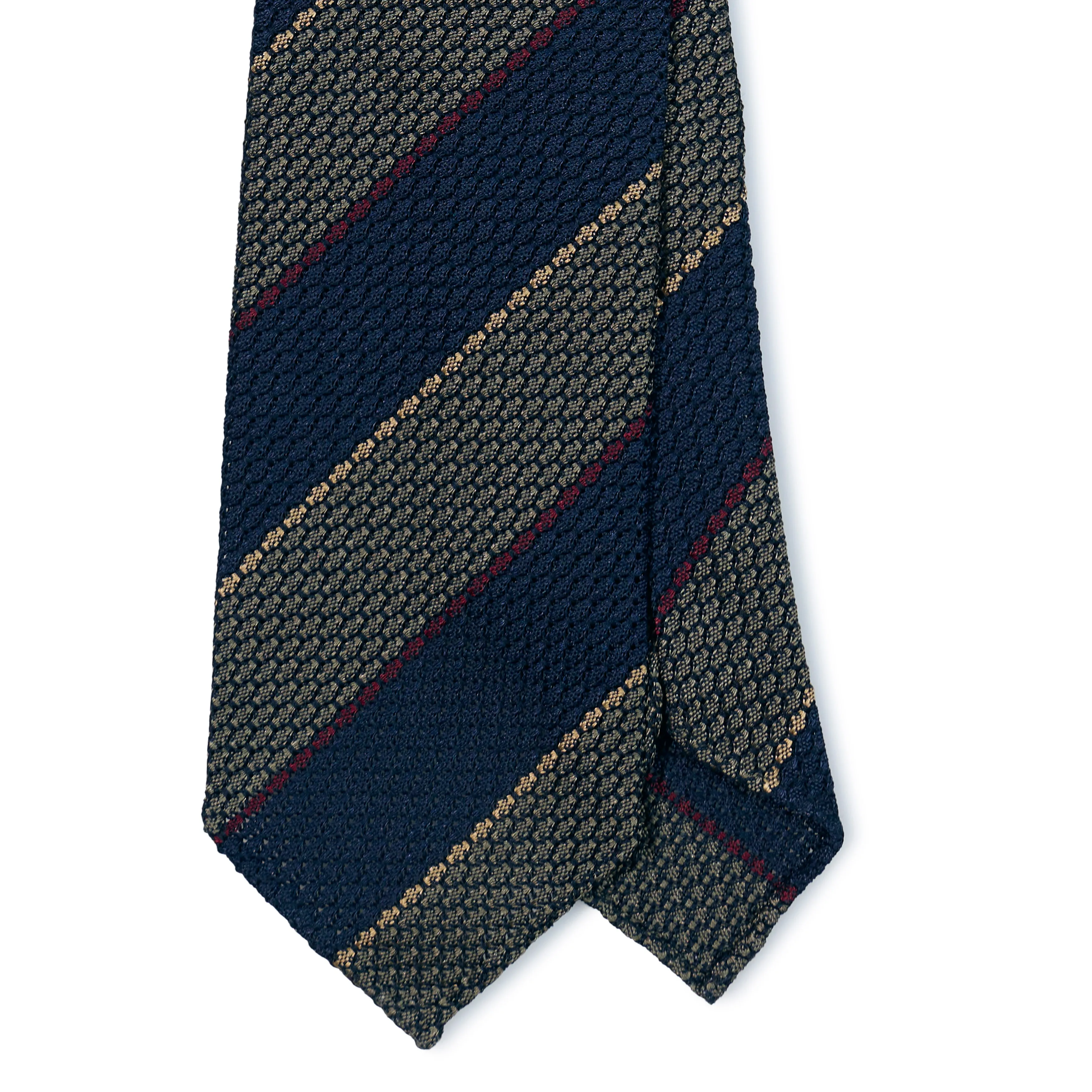Silk Grenadine Tick Stripe Hand-rolled Tie