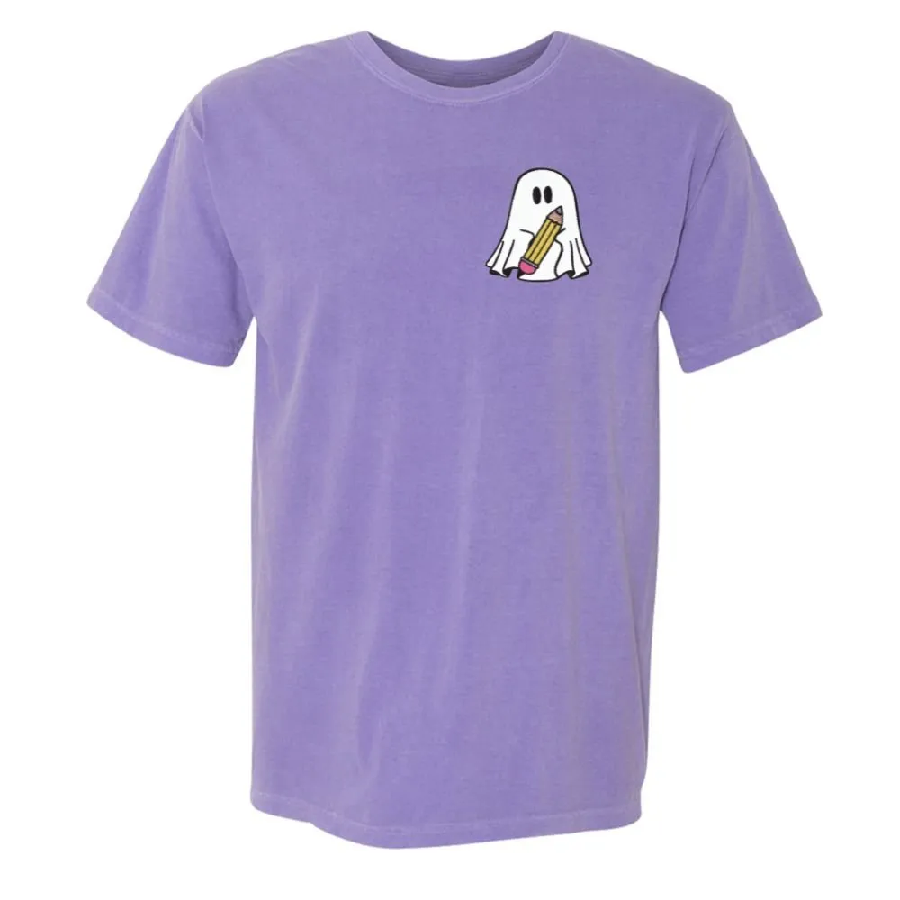 'Teacher Ghost' Embroidered T-Shirt