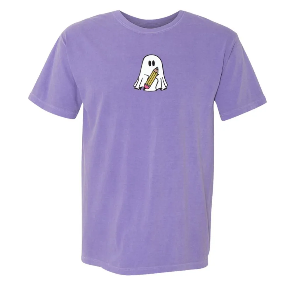 'Teacher Ghost' Embroidered T-Shirt