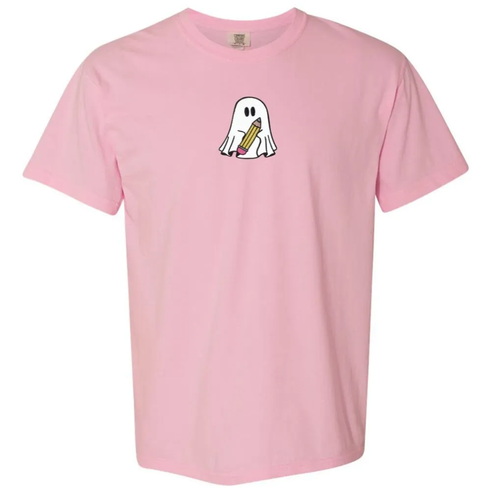 'Teacher Ghost' Embroidered T-Shirt