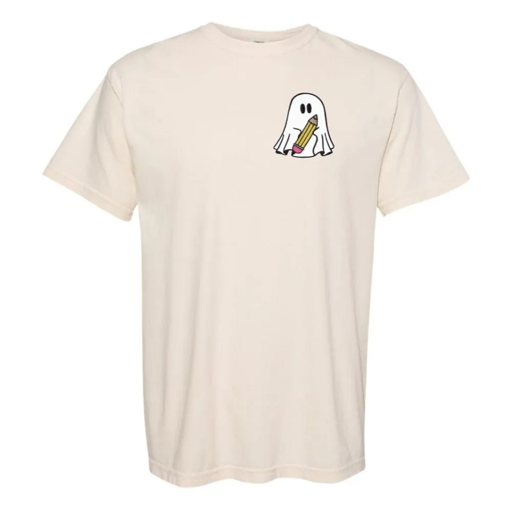 'Teacher Ghost' Embroidered T-Shirt