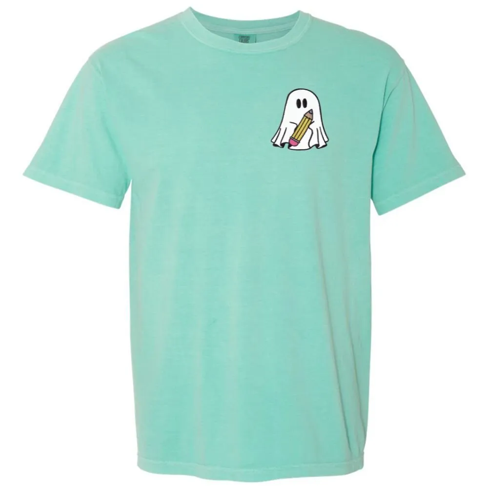 'Teacher Ghost' Embroidered T-Shirt