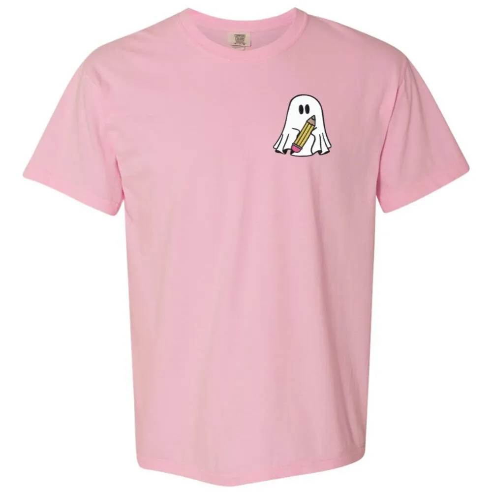 'Teacher Ghost' Embroidered T-Shirt