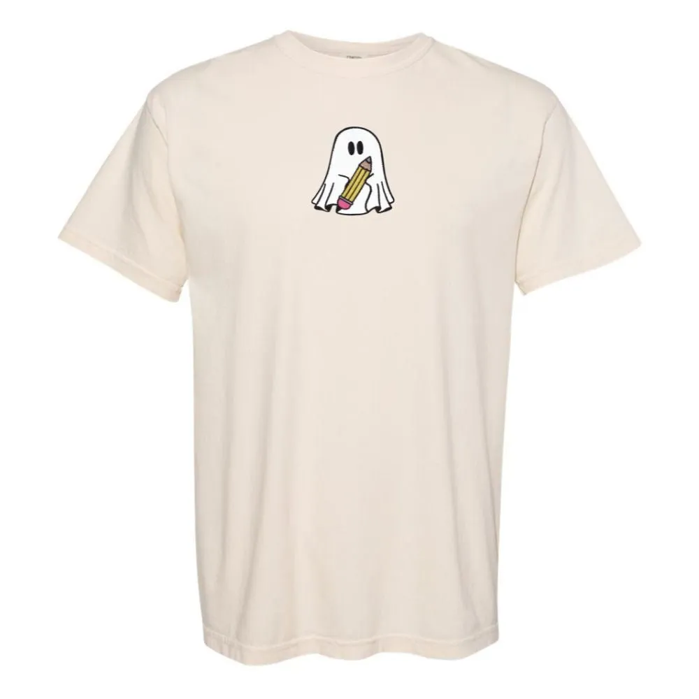 'Teacher Ghost' Embroidered T-Shirt