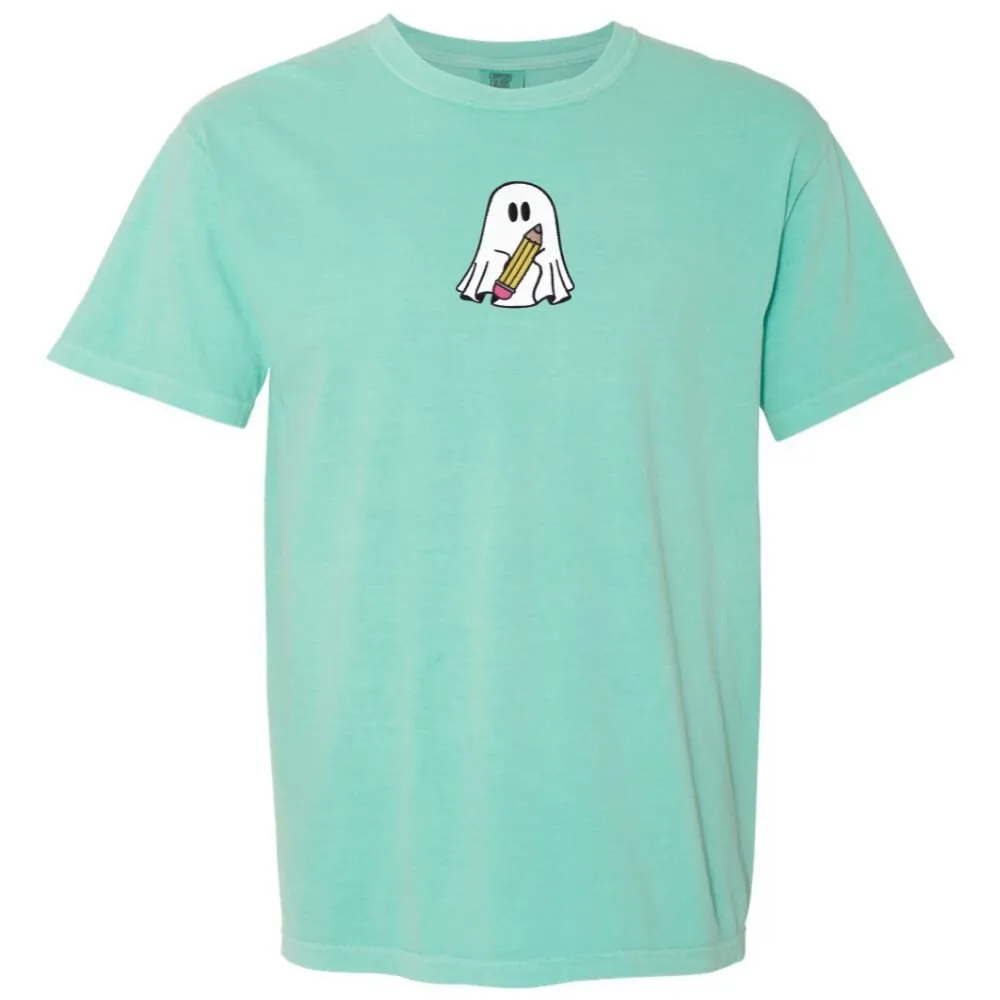 'Teacher Ghost' Embroidered T-Shirt