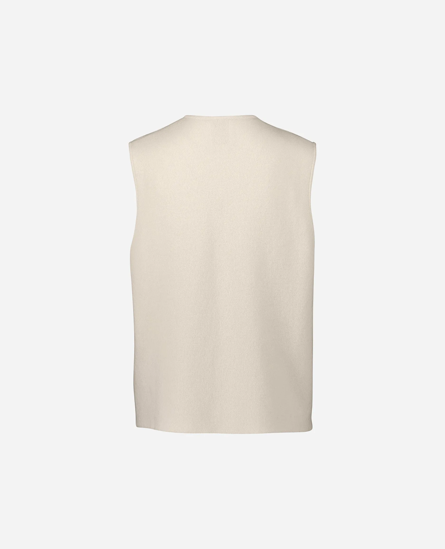 V-Pullover aus Cashmere-Mischung in Creme