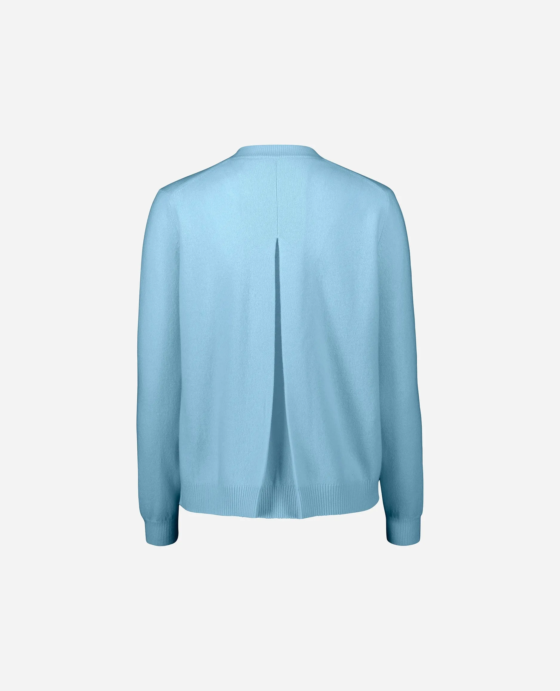 V-Strickjacke aus Cashmere-Mischung in Blau