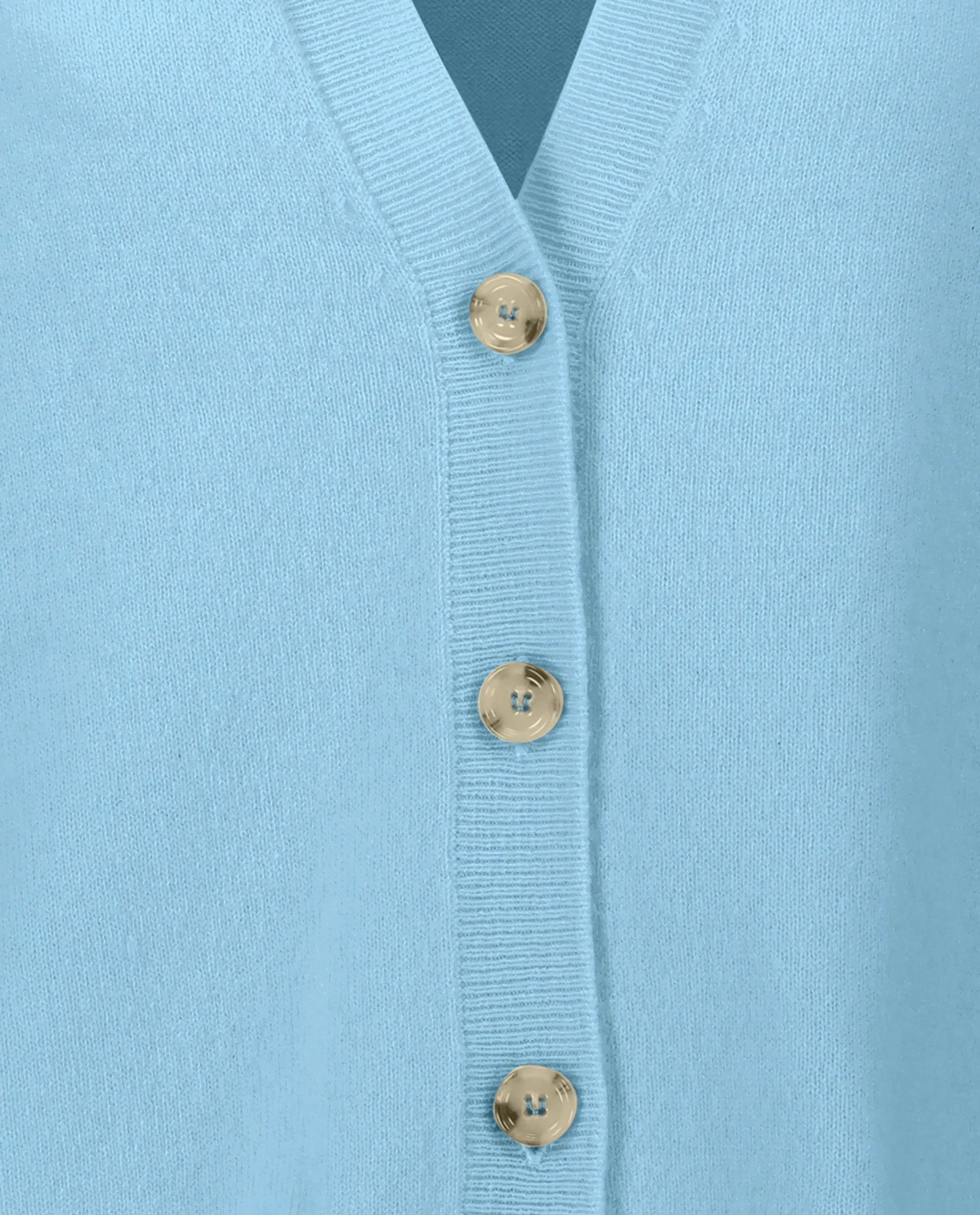 V-Strickjacke aus Cashmere-Mischung in Blau