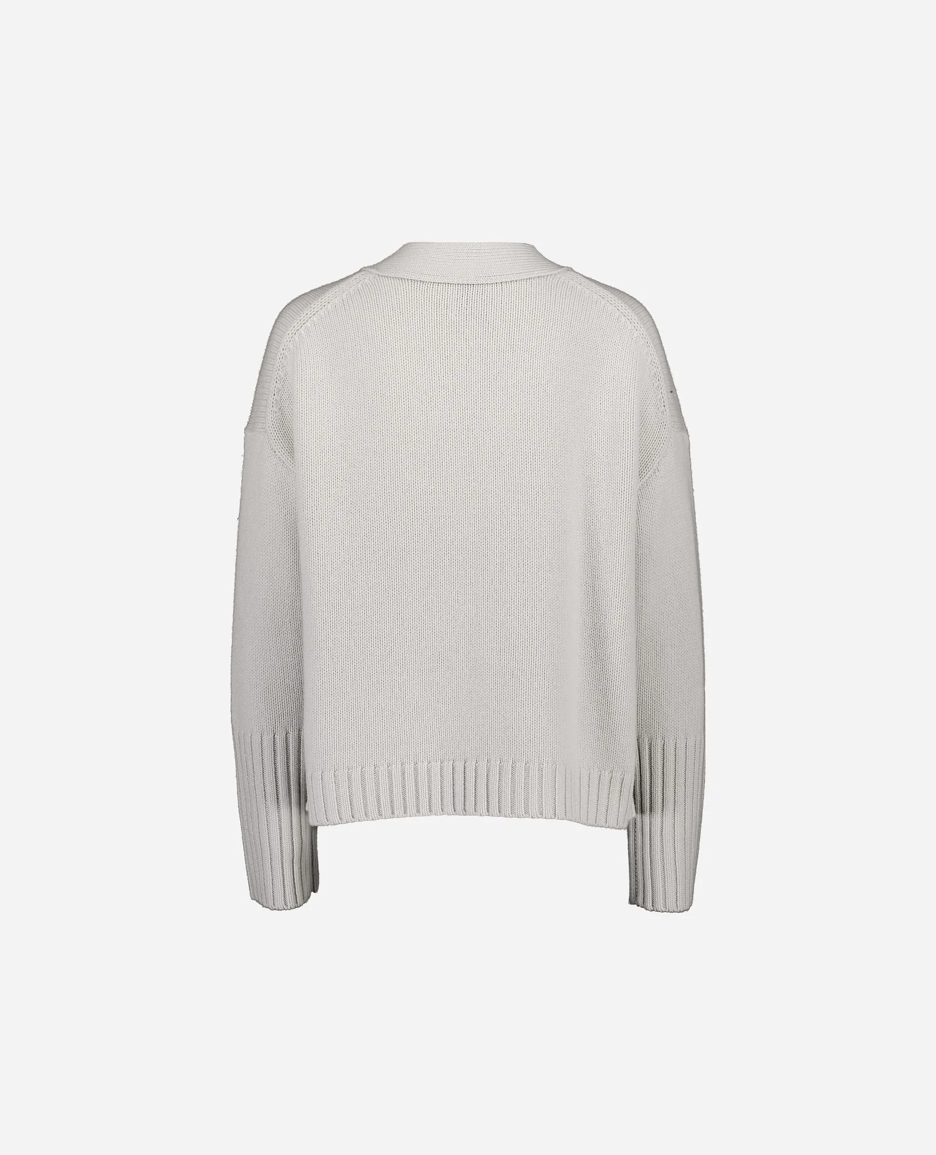 V-Strickjacke aus Cashmere-Mischung in Grau