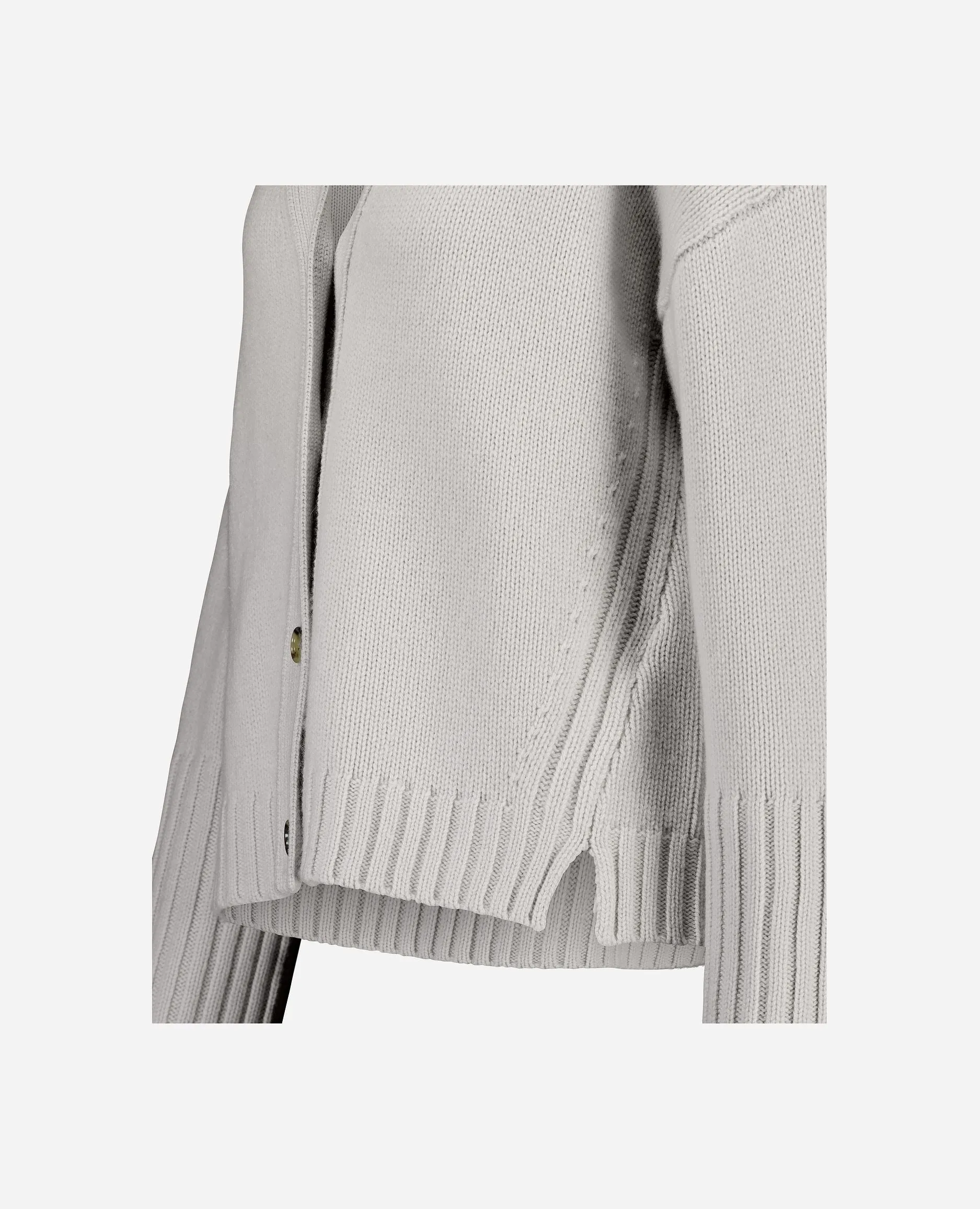 V-Strickjacke aus Cashmere-Mischung in Grau