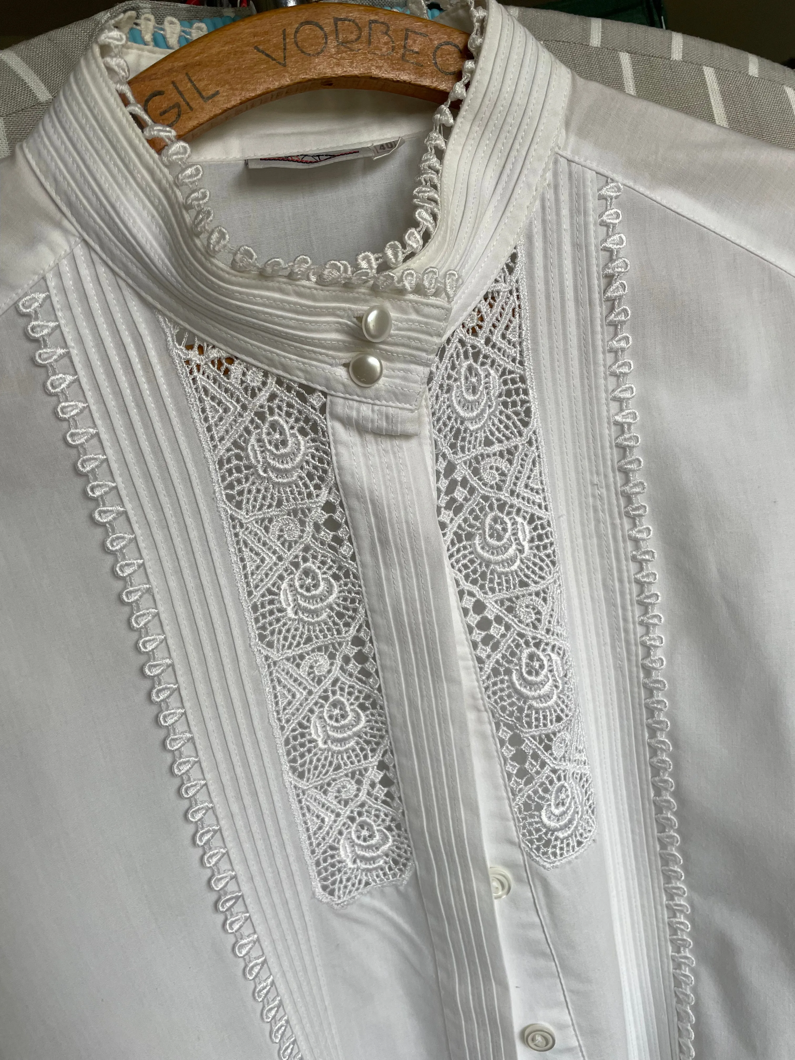 White lace shirt