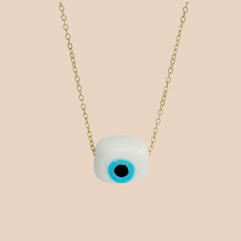 Yael Glass Bead Necklace - White
